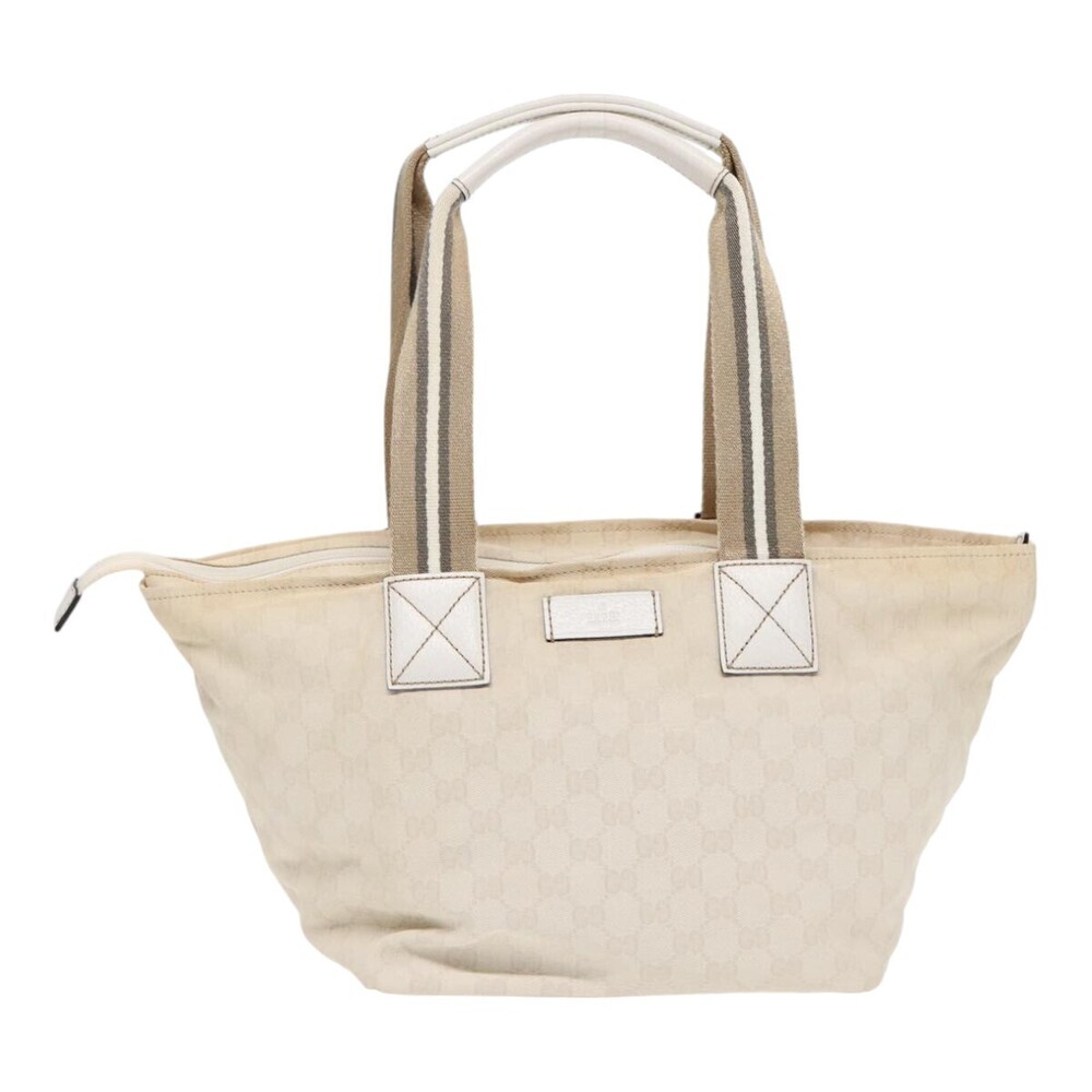 Gucci Web Zip Tote GG Canvas and leather Medium